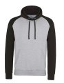 Baseball Hoodie AWDis Baseball Jh009 Heather Grey-Jet Black